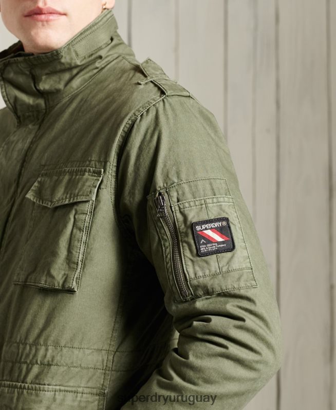 uy Superdry hombres chaqueta clásica de novato caqui DT2N8Z1164 ropa
