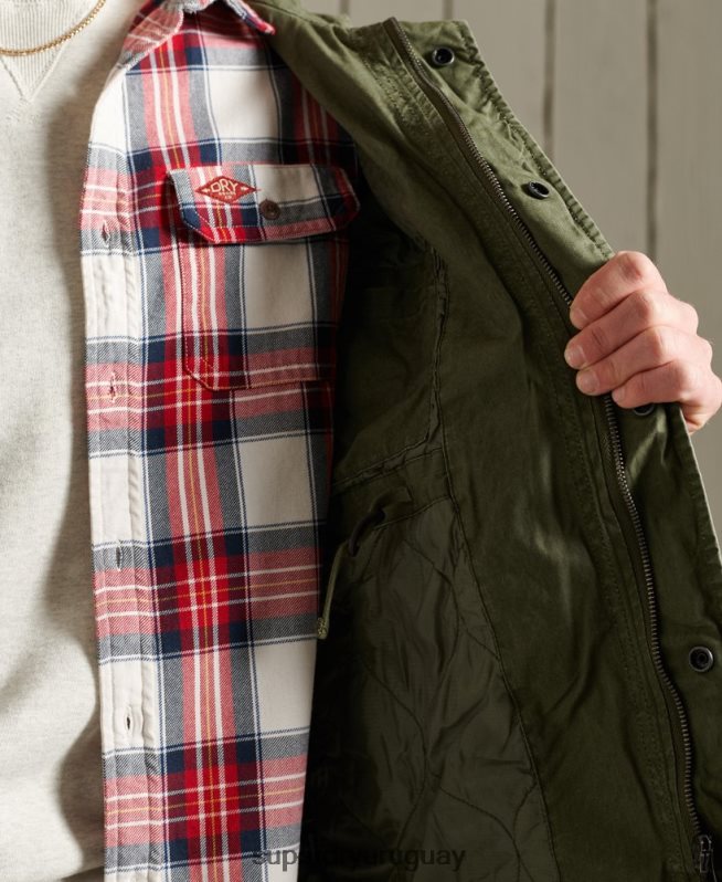 uy Superdry hombres chaqueta clásica de novato caqui DT2N8Z1164 ropa