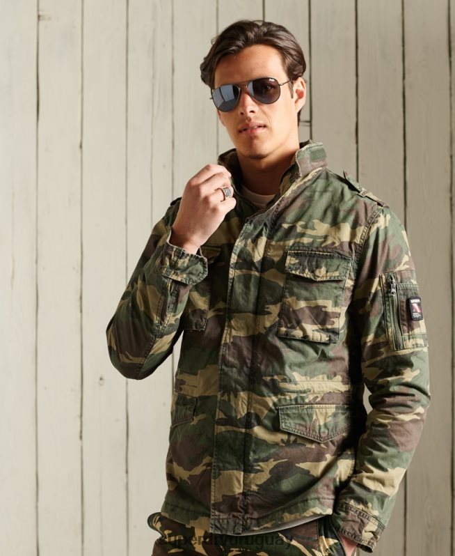 uy Superdry hombres chaqueta clásica de novato caqui DT2N8Z4619 ropa