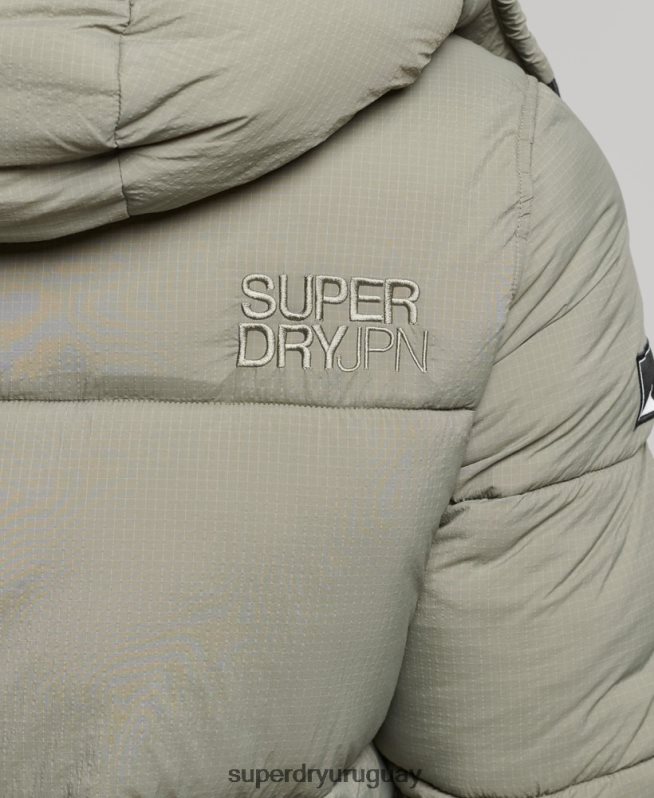 uy Superdry hombres chaqueta corta acolchada touchline caqui DT2N8Z974 ropa