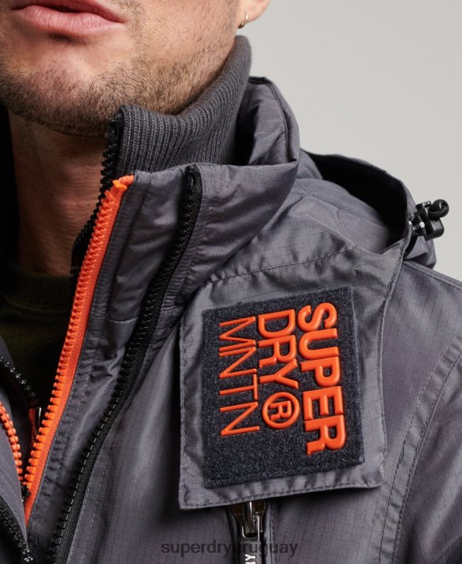 uy Superdry hombres chaqueta cortavientos mountain sd gris oscuro DT2N8Z946 ropa