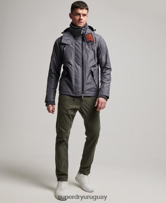 uy Superdry hombres chaqueta cortavientos mountain sd gris oscuro DT2N8Z946 ropa