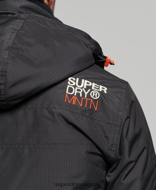 uy Superdry hombres chaqueta cortavientos mountain sd negro DT2N8Z1160 ropa