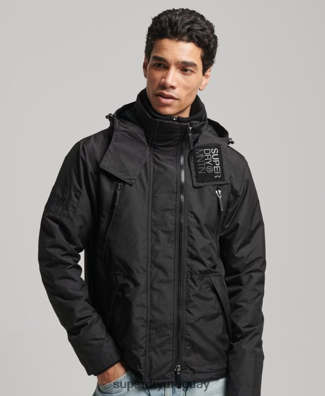 uy Superdry hombres chaqueta cortavientos mountain sd negro DT2N8Z924 ropa