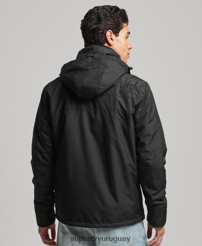uy Superdry hombres chaqueta cortavientos mountain sd negro DT2N8Z924 ropa