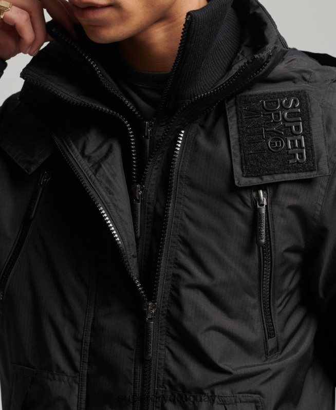 uy Superdry hombres chaqueta cortavientos mountain sd negro DT2N8Z924 ropa