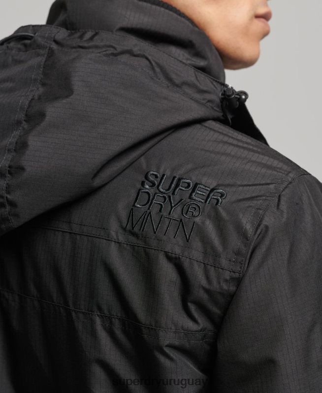 uy Superdry hombres chaqueta cortavientos mountain sd negro DT2N8Z924 ropa
