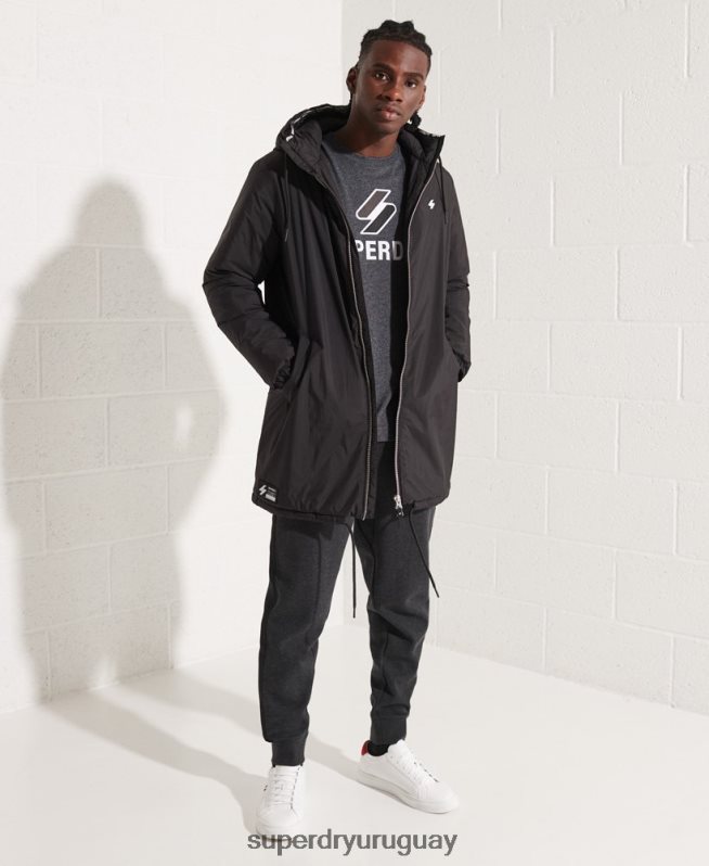 uy Superdry hombres chaqueta cortavientos touchline sd negro DT2N8Z1151 ropa