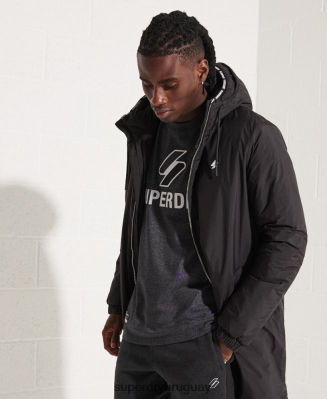 uy Superdry hombres chaqueta cortavientos touchline sd negro DT2N8Z1151 ropa
