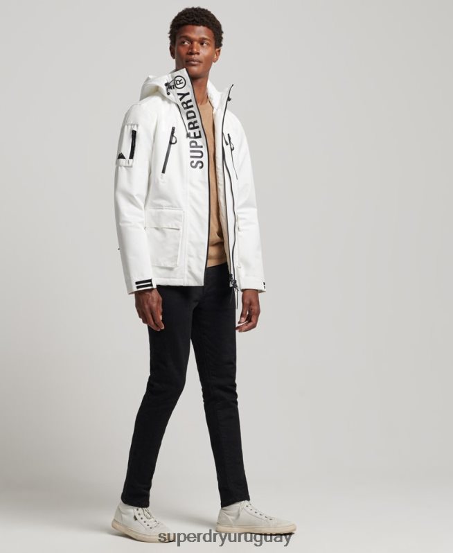 uy Superdry hombres chaqueta cortavientos ultimate sd blanco DT2N8Z4659 ropa