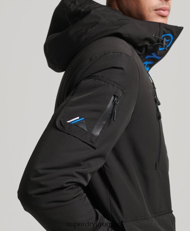 uy Superdry hombres chaqueta cortavientos ultimate sd negro DT2N8Z922 ropa