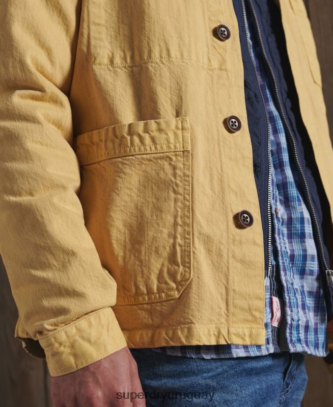uy Superdry hombres chaqueta de artista seca de edición limitada amarillo DT2N8Z4714 ropa