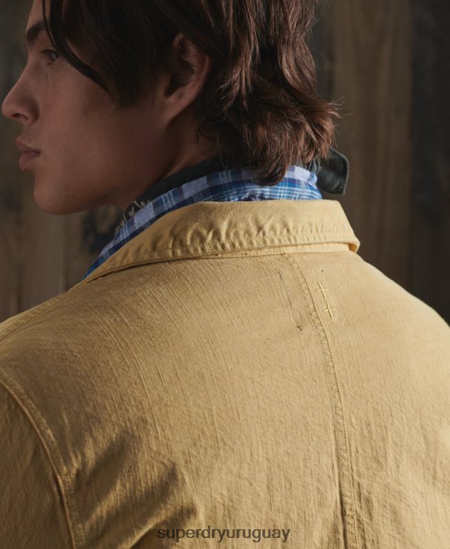 uy Superdry hombres chaqueta de artista seca de edición limitada amarillo DT2N8Z4714 ropa