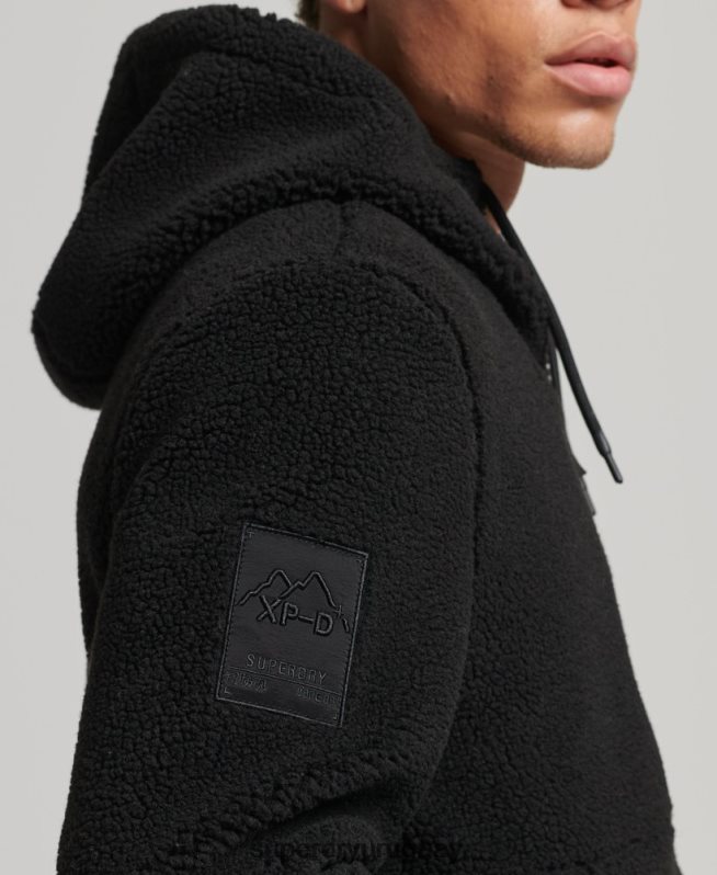 uy Superdry hombres chaqueta de borreguito híbrida xpd negro DT2N8Z5002 ropa