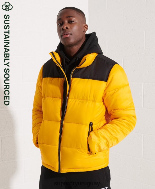 uy Superdry hombres chaqueta de código amarillo DT2N8Z4510 ropa