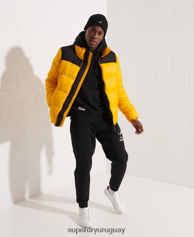 uy Superdry hombres chaqueta de código amarillo DT2N8Z4510 ropa