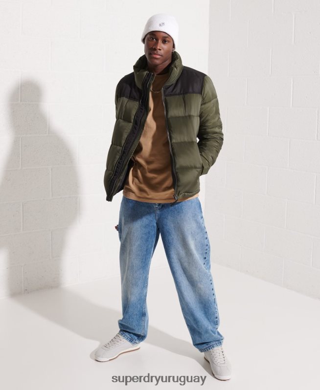 uy Superdry hombres chaqueta de código caqui DT2N8Z4645 ropa