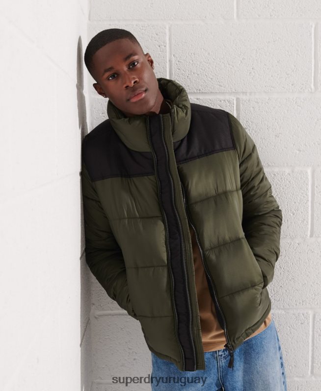 uy Superdry hombres chaqueta de código caqui DT2N8Z4645 ropa