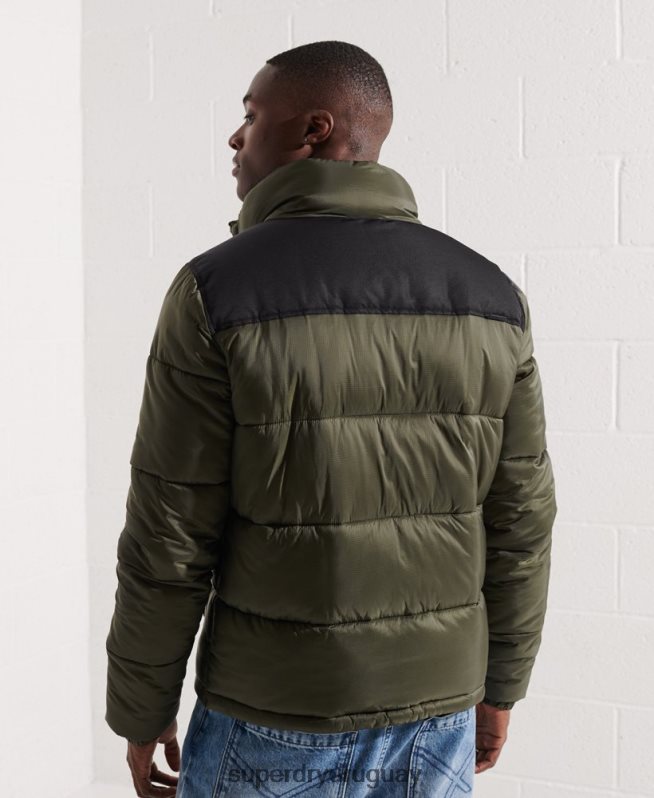 uy Superdry hombres chaqueta de código caqui DT2N8Z4645 ropa