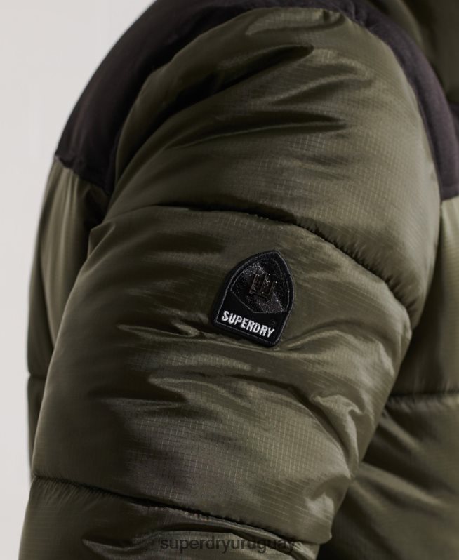 uy Superdry hombres chaqueta de código caqui DT2N8Z4645 ropa