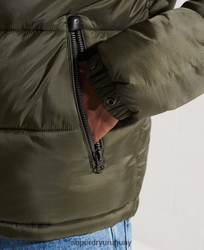 uy Superdry hombres chaqueta de código caqui DT2N8Z4645 ropa