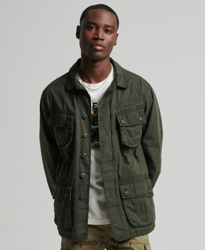 uy Superdry hombres chaqueta de combate tropical verde DT2N8Z4701 ropa