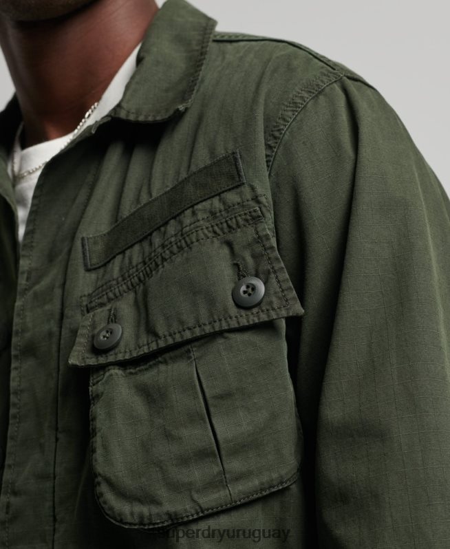 uy Superdry hombres chaqueta de combate tropical verde DT2N8Z4701 ropa