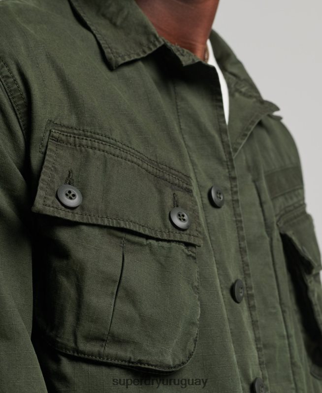 uy Superdry hombres chaqueta de combate tropical verde DT2N8Z4701 ropa