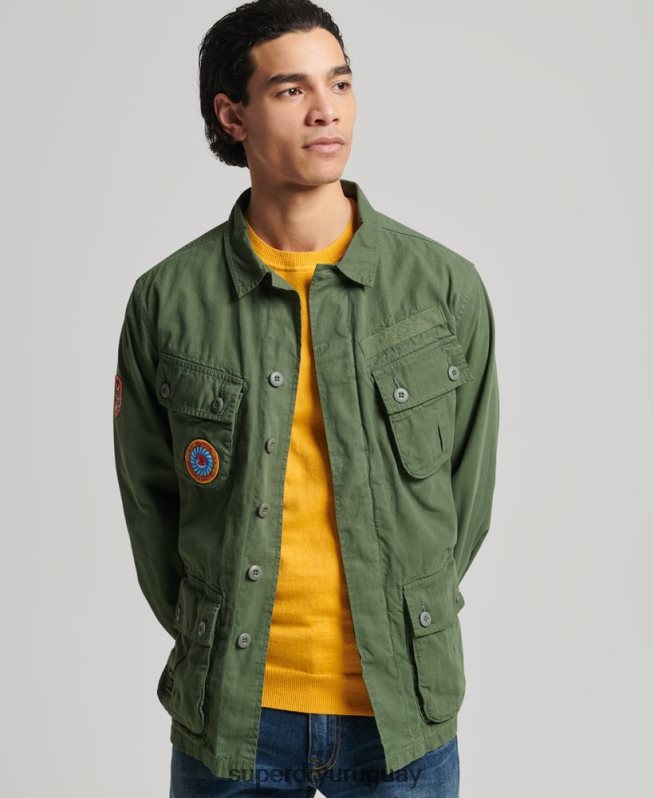 uy Superdry hombres chaqueta de combate tropical verde DT2N8Z4702 ropa