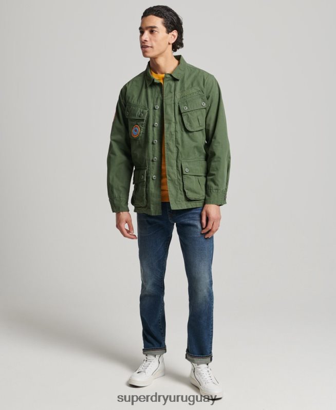 uy Superdry hombres chaqueta de combate tropical verde DT2N8Z4702 ropa