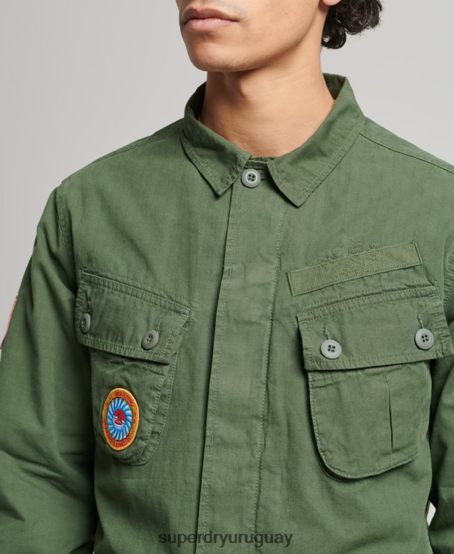 uy Superdry hombres chaqueta de combate tropical verde DT2N8Z4702 ropa