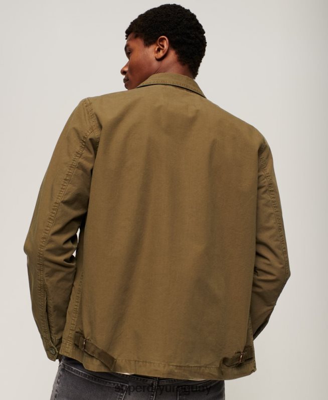 uy Superdry hombres chaqueta de cubierta vintage caqui DT2N8Z26 ropa