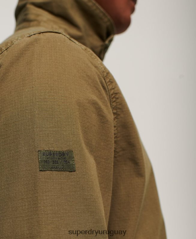uy Superdry hombres chaqueta de cubierta vintage caqui DT2N8Z26 ropa