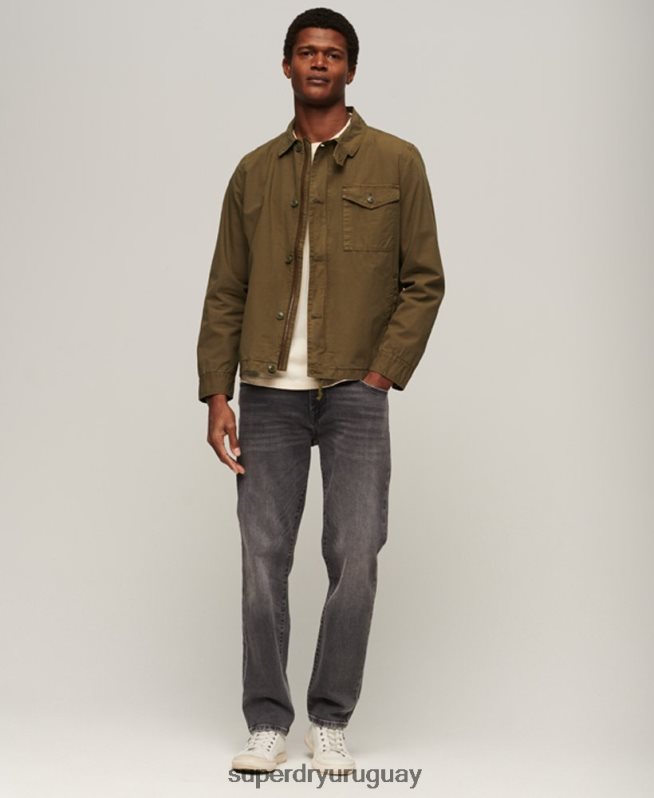 uy Superdry hombres chaqueta de cubierta vintage caqui DT2N8Z26 ropa