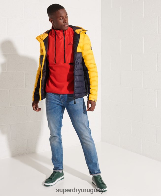 uy Superdry hombres chaqueta de deporte de montaña con media cremallera rojo DT2N8Z5199 ropa
