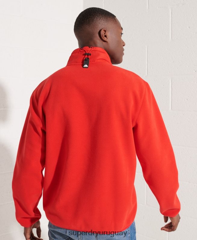 uy Superdry hombres chaqueta de deporte de montaña con media cremallera rojo DT2N8Z5199 ropa