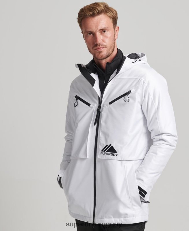 uy Superdry hombres chaqueta de freeride blanco DT2N8Z1116 ropa