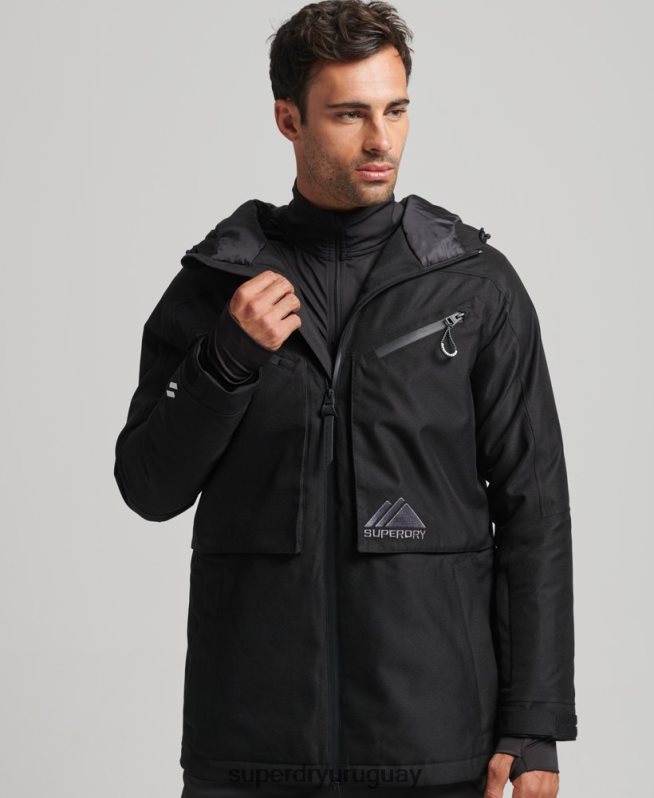 uy Superdry hombres chaqueta de freeride negro DT2N8Z981 ropa