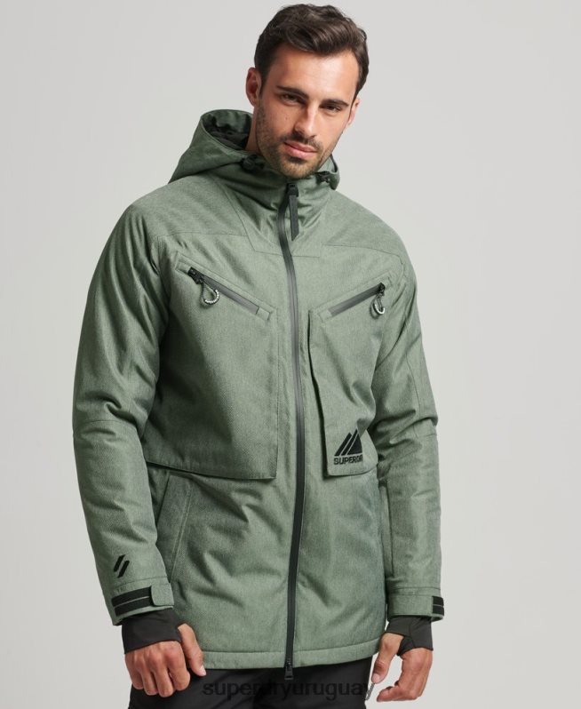 uy Superdry hombres chaqueta de freeride verde DT2N8Z982 ropa
