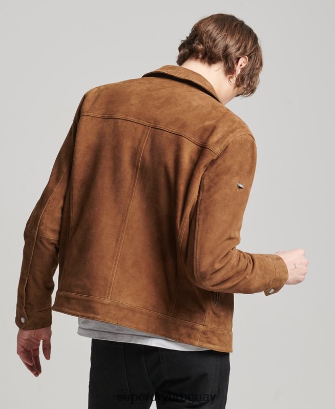uy Superdry hombres chaqueta de gamuza de los años 70 de los estudios marrón DT2N8Z921 ropa