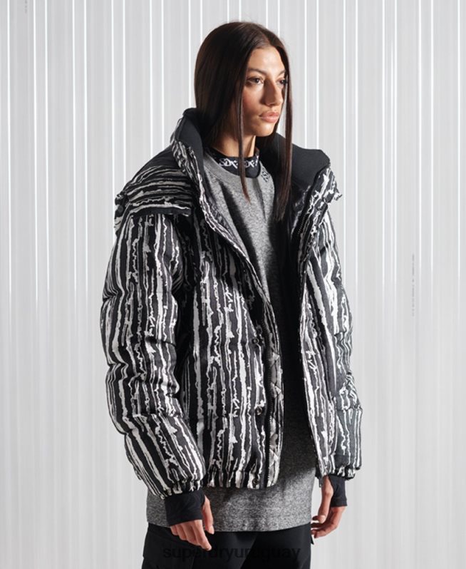 uy Superdry hombres chaqueta de jacquard de plumón sdx de edición limitada negro DT2N8Z4762 ropa
