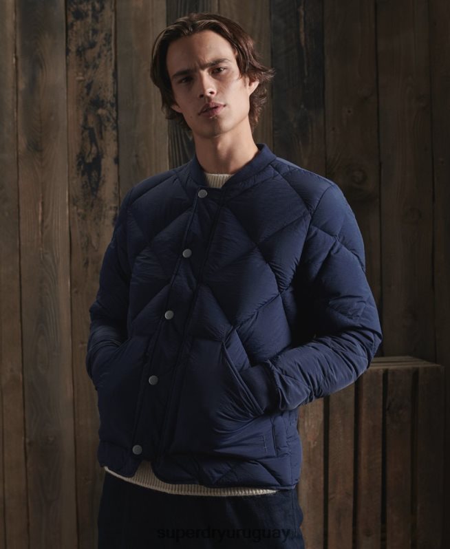 uy Superdry hombres chaqueta de plumón de pato seco azul DT2N8Z4632 ropa