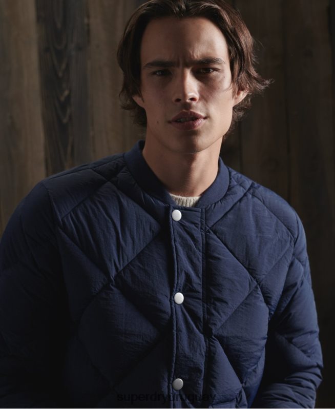 uy Superdry hombres chaqueta de plumón de pato seco azul DT2N8Z4632 ropa