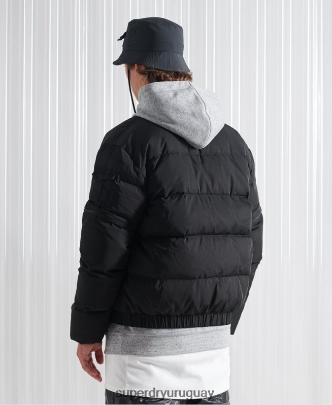 uy Superdry hombres chaqueta de plumón sdx 2 en 1 de edición limitada negro DT2N8Z4670 ropa