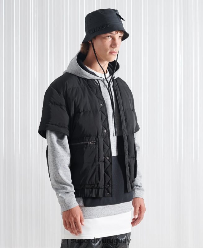 uy Superdry hombres chaqueta de plumón sdx 2 en 1 de edición limitada negro DT2N8Z4670 ropa
