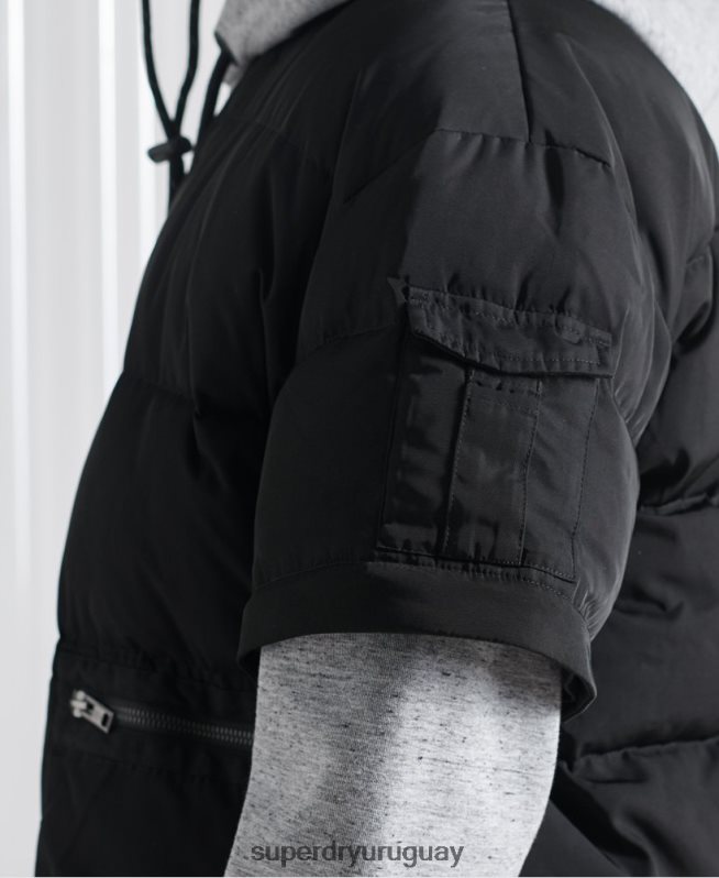 uy Superdry hombres chaqueta de plumón sdx 2 en 1 de edición limitada negro DT2N8Z4670 ropa