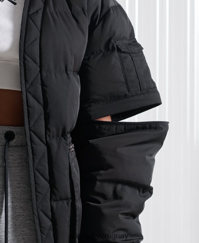 uy Superdry hombres chaqueta de plumón sdx 2 en 1 de edición limitada negro DT2N8Z4670 ropa