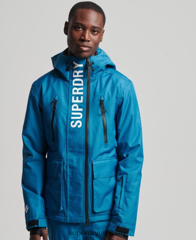 uy Superdry hombres chaqueta de rescate de esquí azul DT2N8Z1375 ropa