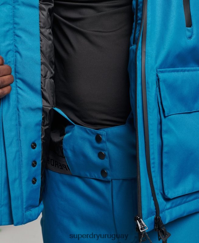 uy Superdry hombres chaqueta de rescate de esquí azul DT2N8Z1375 ropa