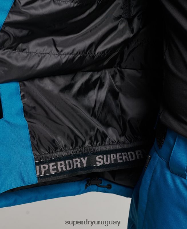 uy Superdry hombres chaqueta de rescate de esquí azul DT2N8Z1375 ropa